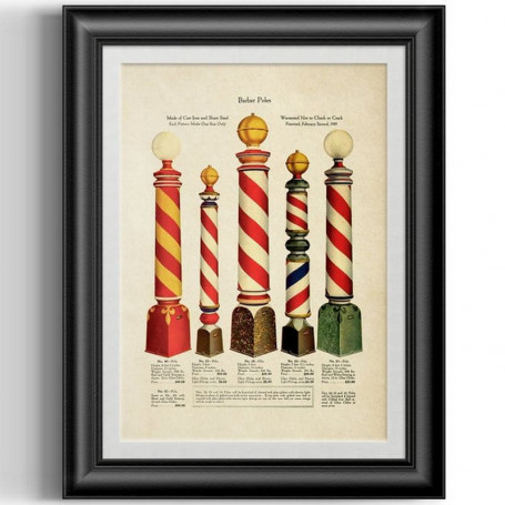Affiche Rétro "5 Barber Poles"
