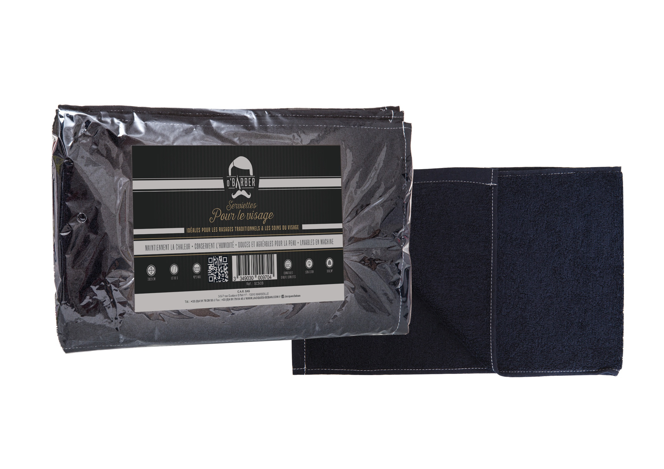 Lot de 6 Serviettes Noir